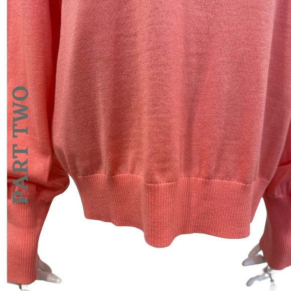 Part Two Elegant Balloon Sleeve Turtleneck Lightweight Wool Sweater Size XL - Picture 6 of 7